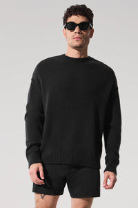 Pull unisexe à col rond en laine et cachemire