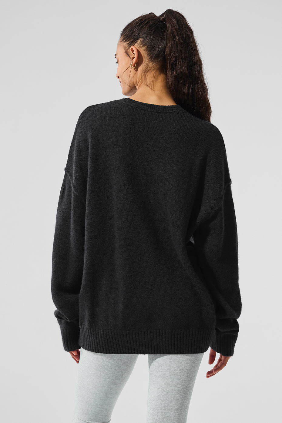 Pull unisexe à col rond en laine et cachemire