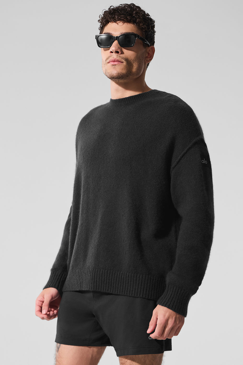Pull unisexe à col rond en laine et cachemire
