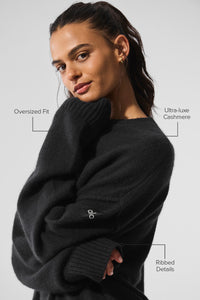 Pull unisexe à col rond en laine et cachemire