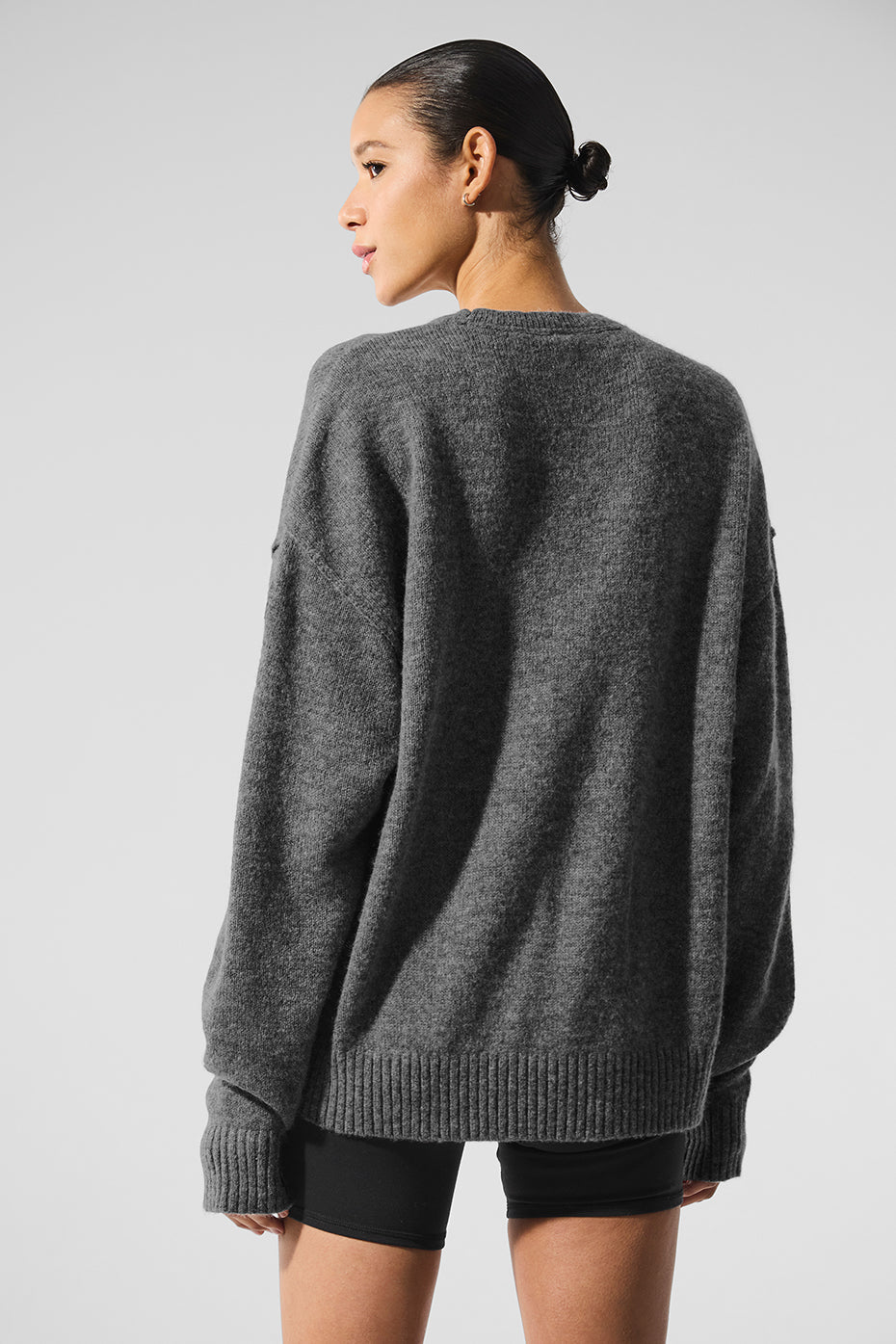 Pull unisexe à col rond en laine et cachemire