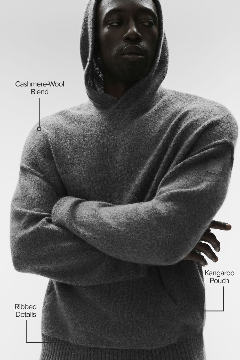 Sweat à capuche New Class en laine et cachemire