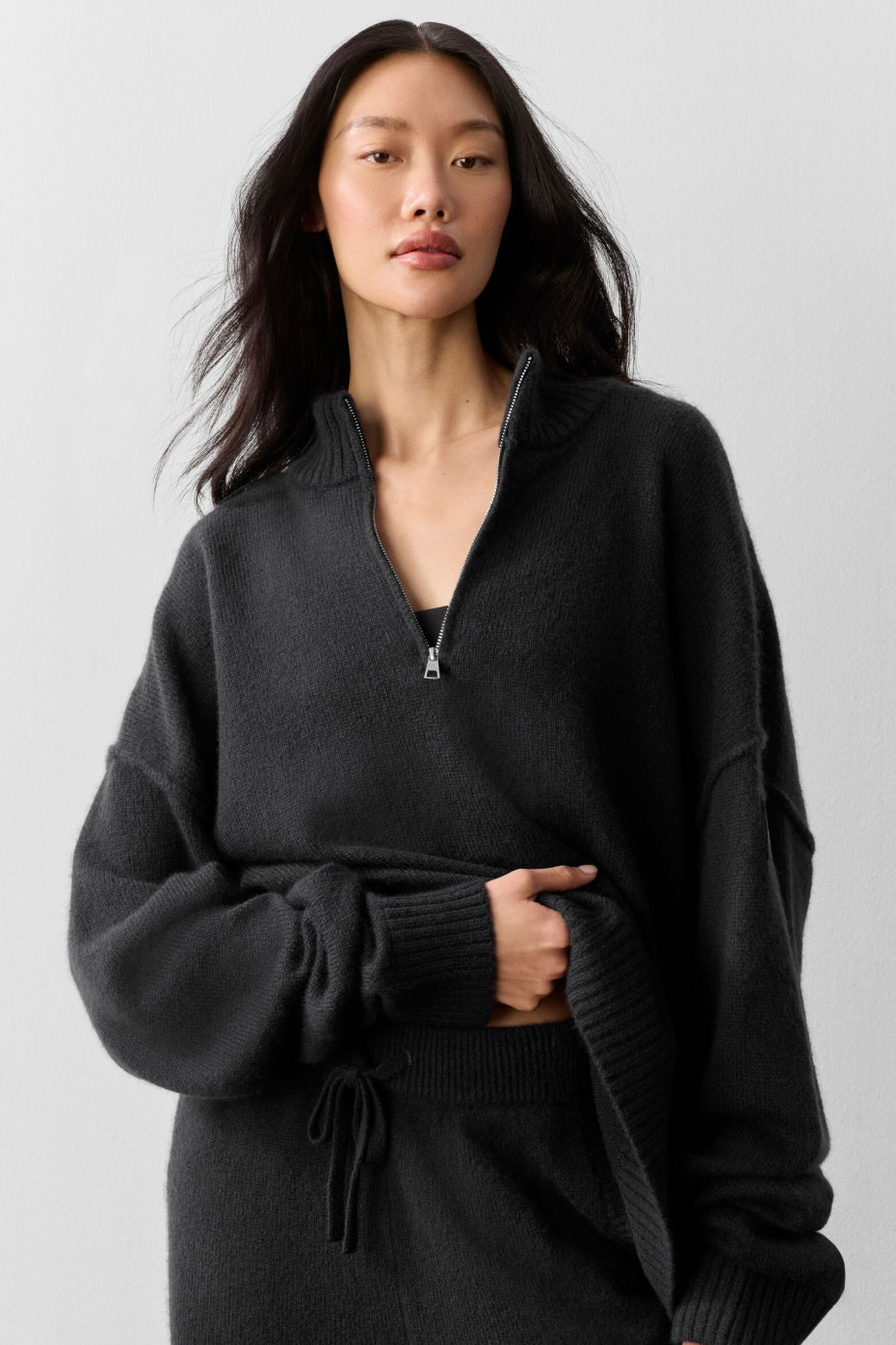 Pull Zippé 1/4 En Laine Et Cachemire New Class
