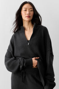 Pull Zippé 1/4 En Laine Et Cachemire New Class