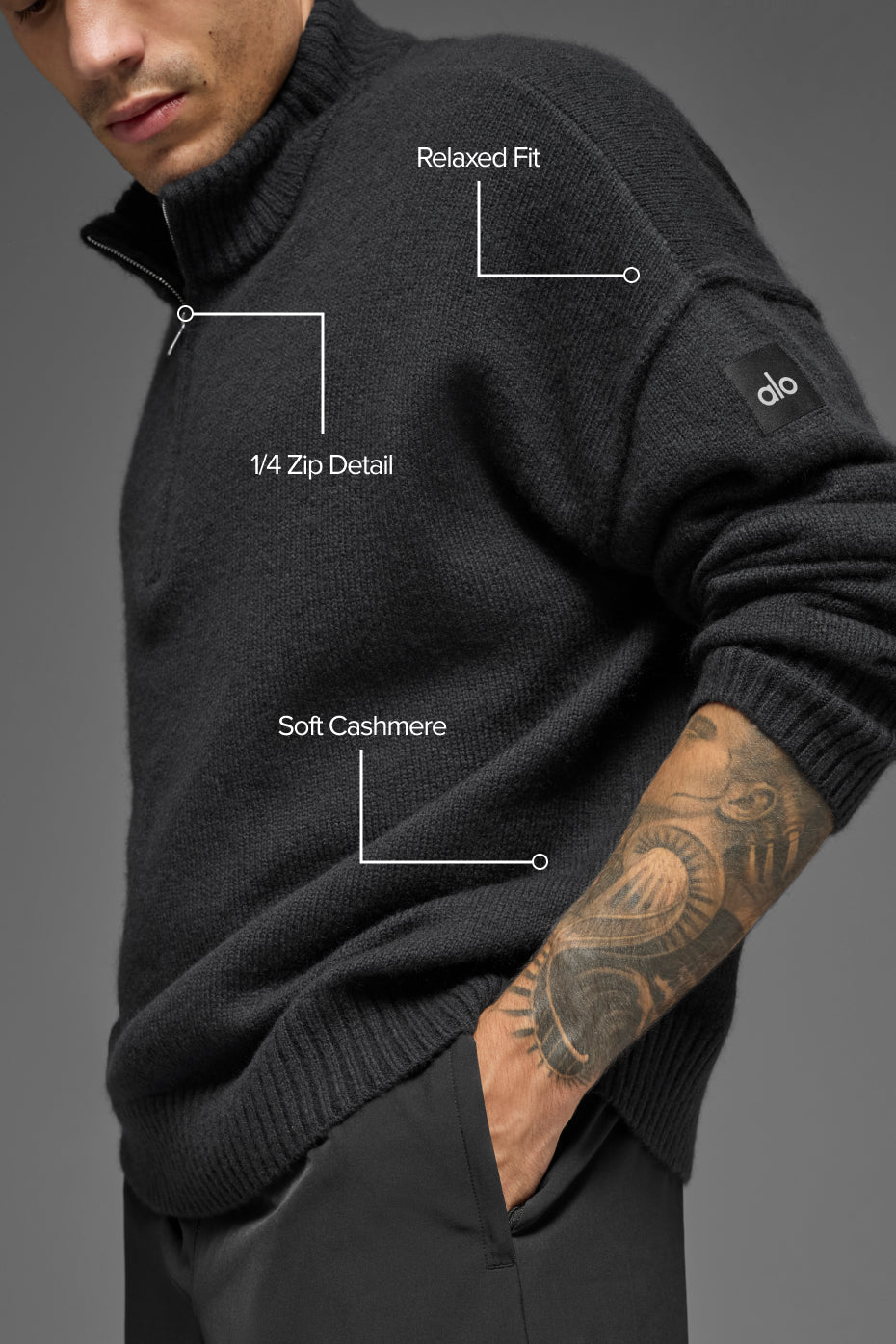 Wool Cashmere New Class 1/4 Zip Pullover