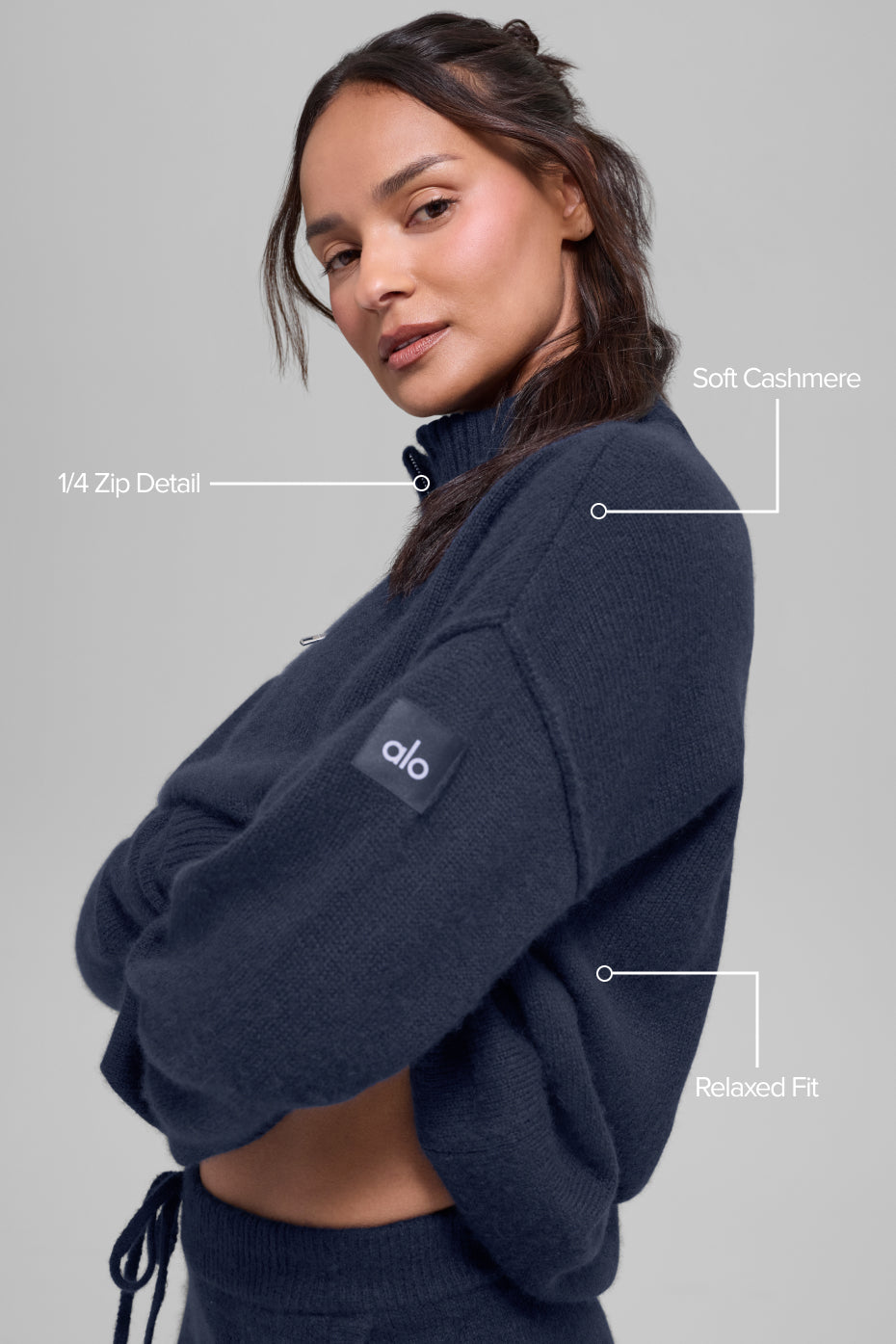 Pull Zippé 1/4 En Laine Et Cachemire New Class