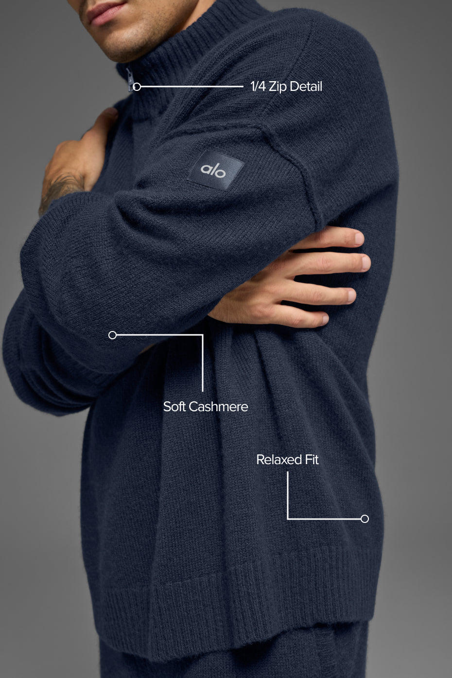 Wool Cashmere New Class 1/4 Zip Pullover