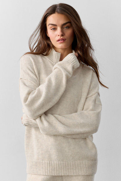 Pull Zippé 1/4 En Laine Et Cachemire New Class