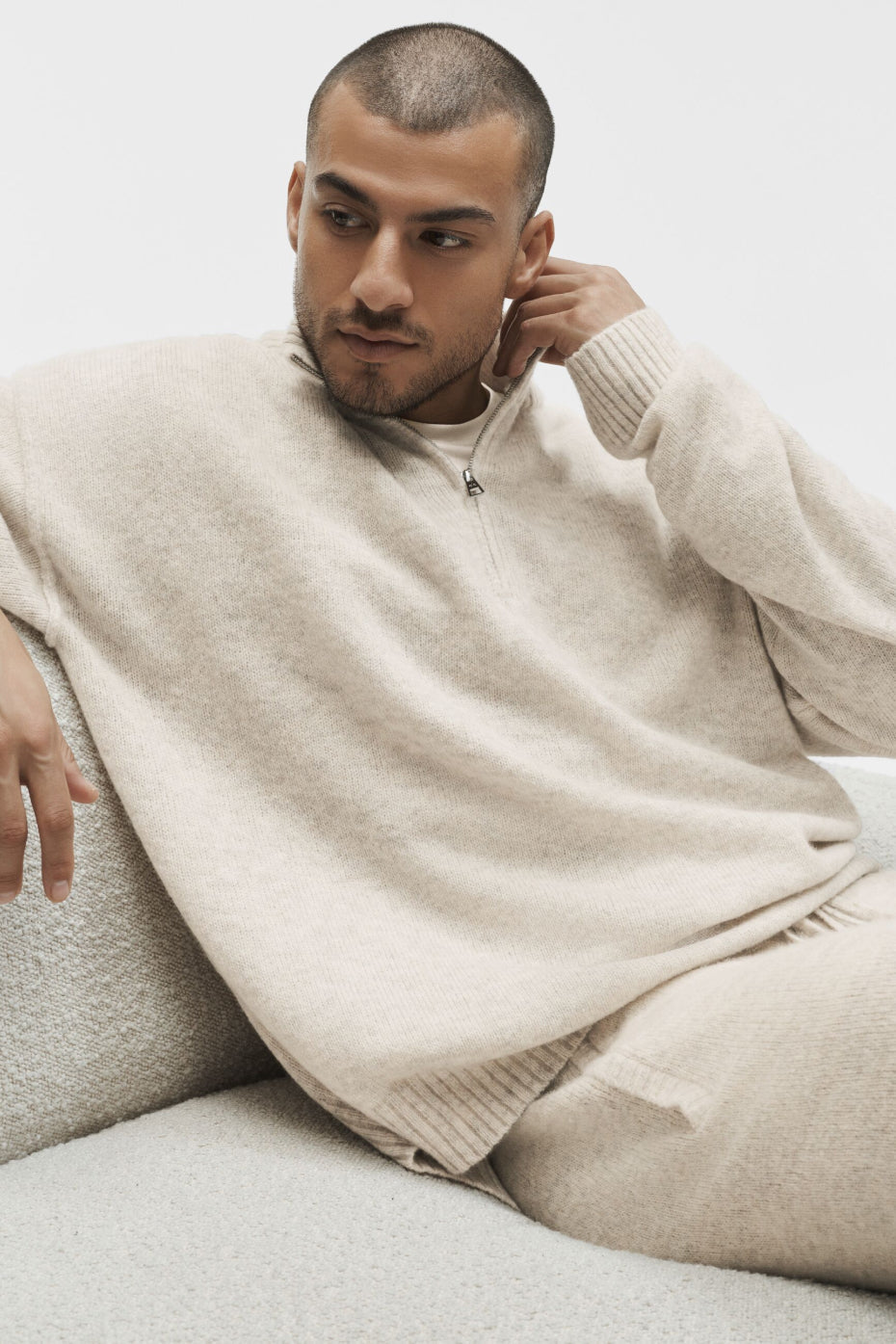 Wool Cashmere New Class 1/4 Zip Pullover