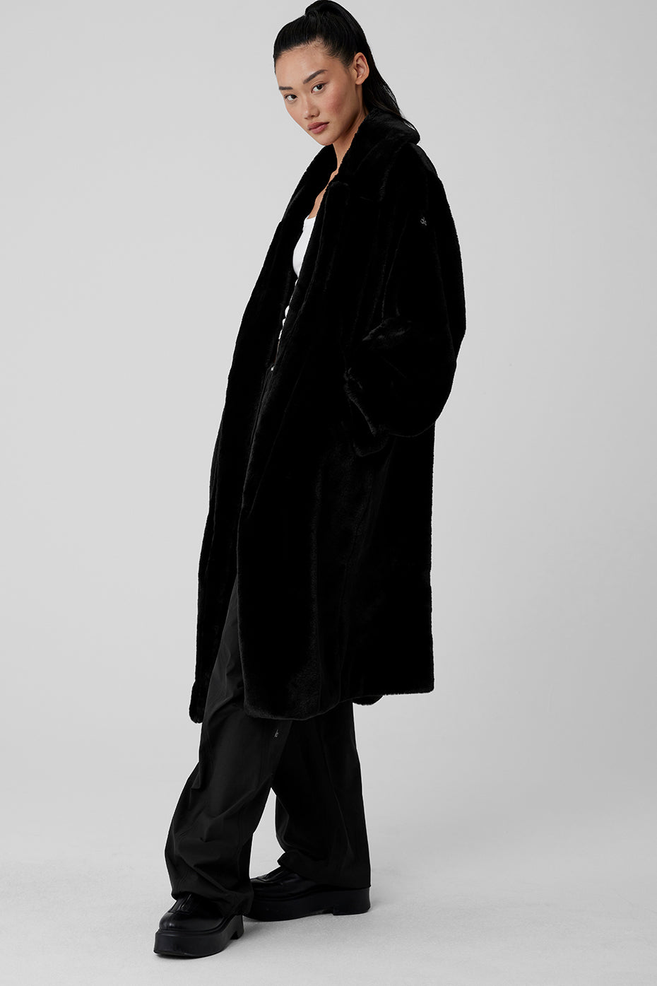 Trench-Coat Oversize En Fausse Fourrure