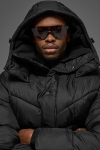 Trench-Coat Matelassé Gold Rush - Noir
