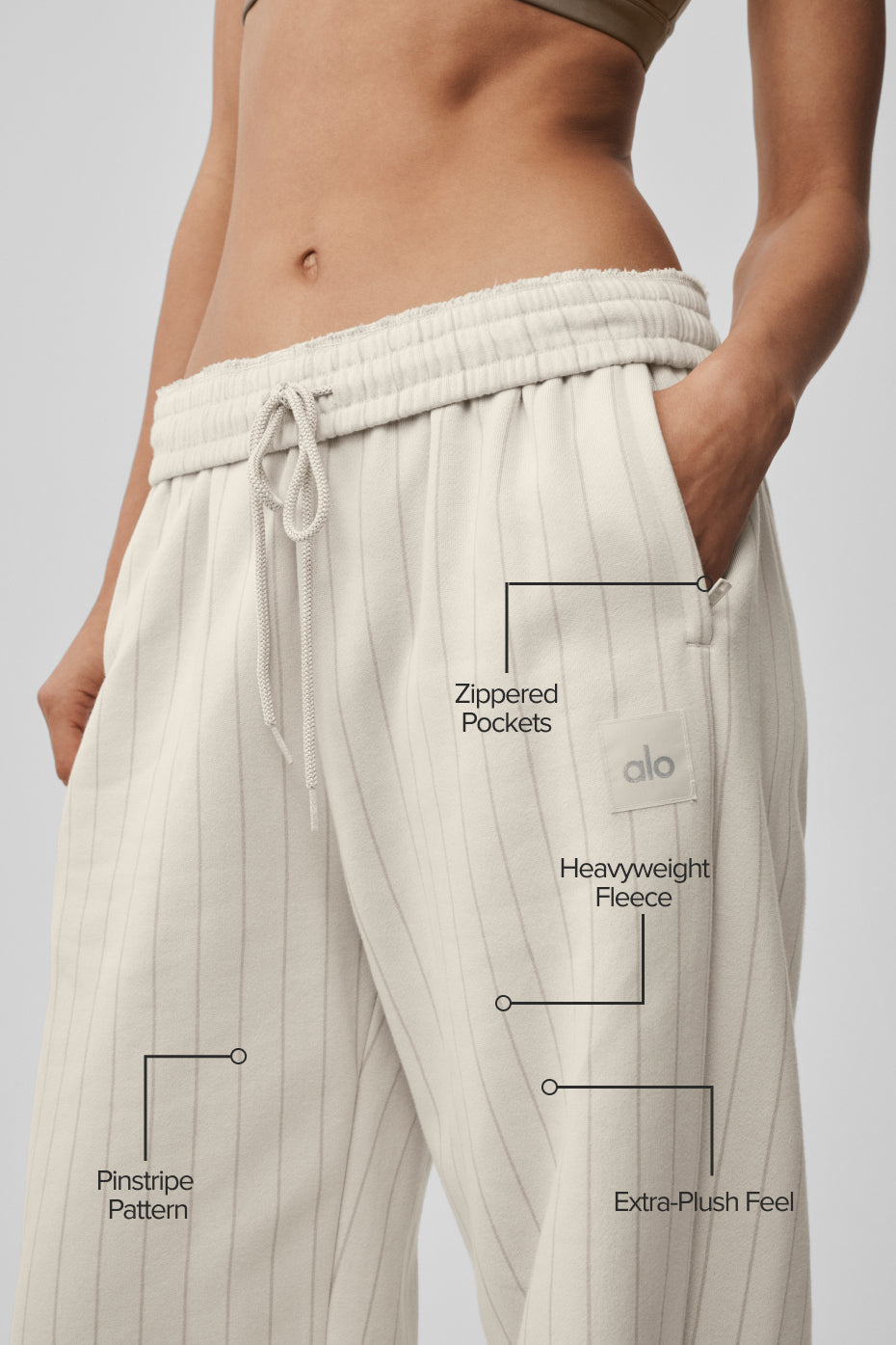 Pinstripe Straight Leg Sweatpant
