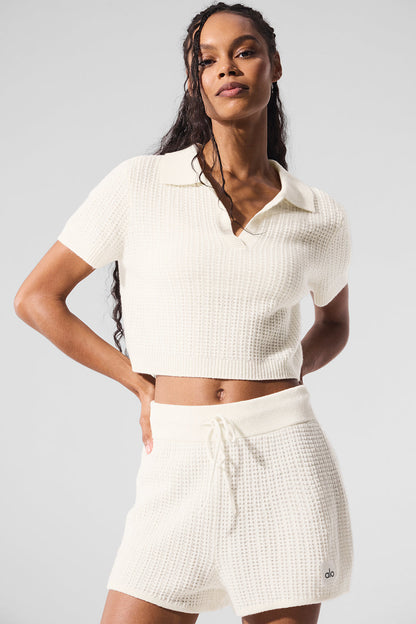 Polo En Cachemire Plush Waffle