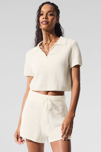 Polo En Cachemire Plush Waffle