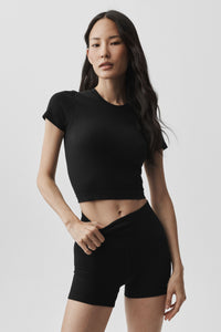 Seamless Modal Ribbed Cropped Short Sleeve