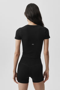 Seamless Modal Ribbed Cropped Short Sleeve