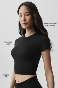 Seamless Modal Ribbed Cropped Short Sleeve