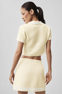 Polo Court En Maille Tennis Club - Oatmeal/Blanc