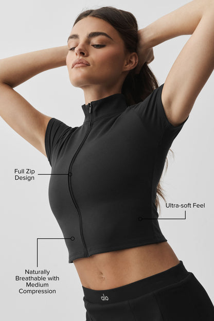 Haut Zippé Manches Courtes ALO Softsculpt