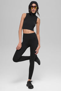 Seamless Two Tone Rib Hooded Vest