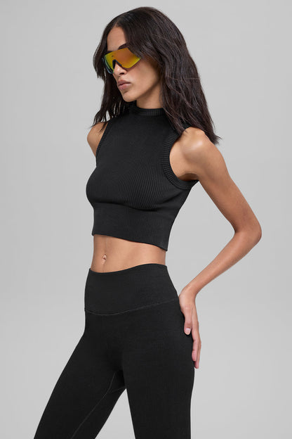 Gilet À Capuche Côtelé Sans Coutures Two Tone