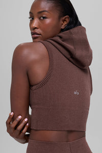 Gilet À Capuche Côtelé Sans Coutures Two Tone
