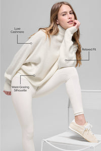 Wool Cashmere Cropped New Class Turtleneck Sweater