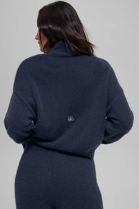 Wool Cashmere Cropped New Class Turtleneck Sweater