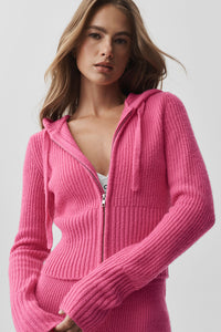 Sweat À Capuche Zippé En Laine Et Cachemire Côtelé Noble