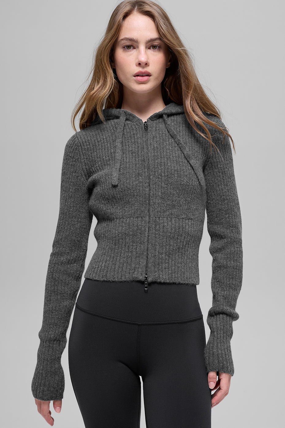 Sweat À Capuche Zippé En Laine Et Cachemire Côtelé Noble