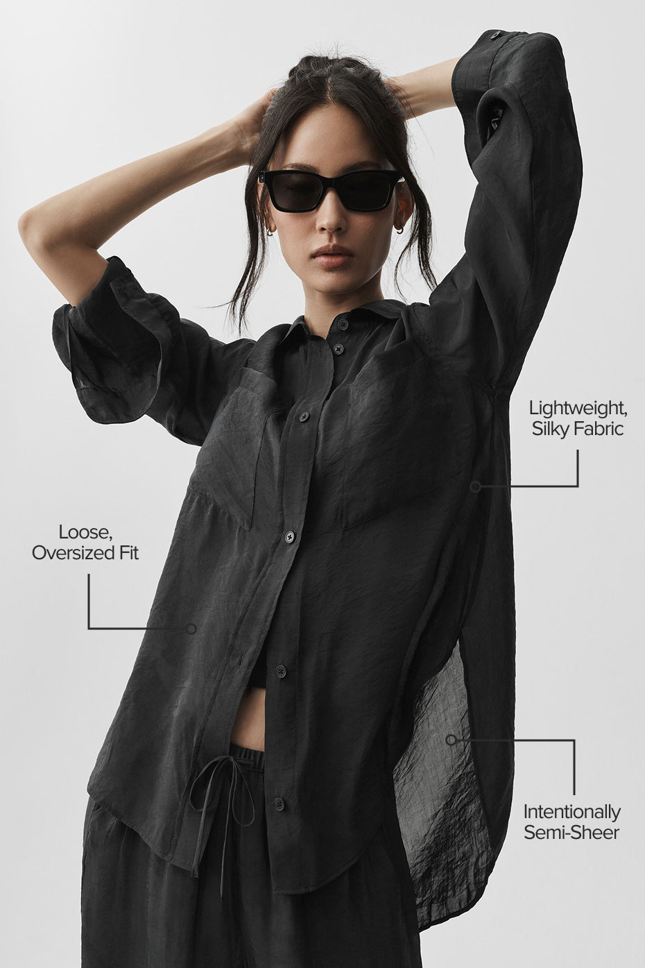 Chemise Manches Longues Semi-Transparente Golden Hour