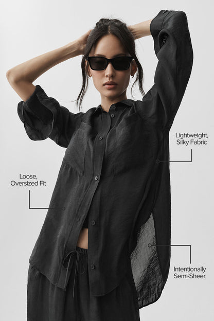 Chemise Manches Longues Semi-Transparente Golden Hour