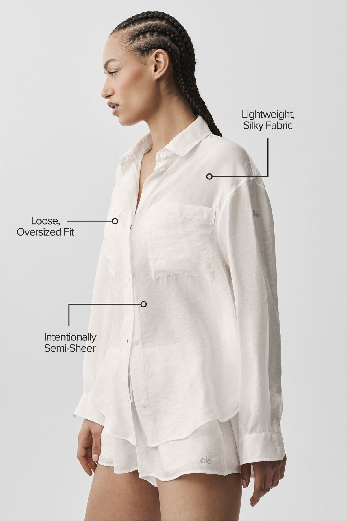 Chemise Manches Longues Semi-Transparente Golden Hour