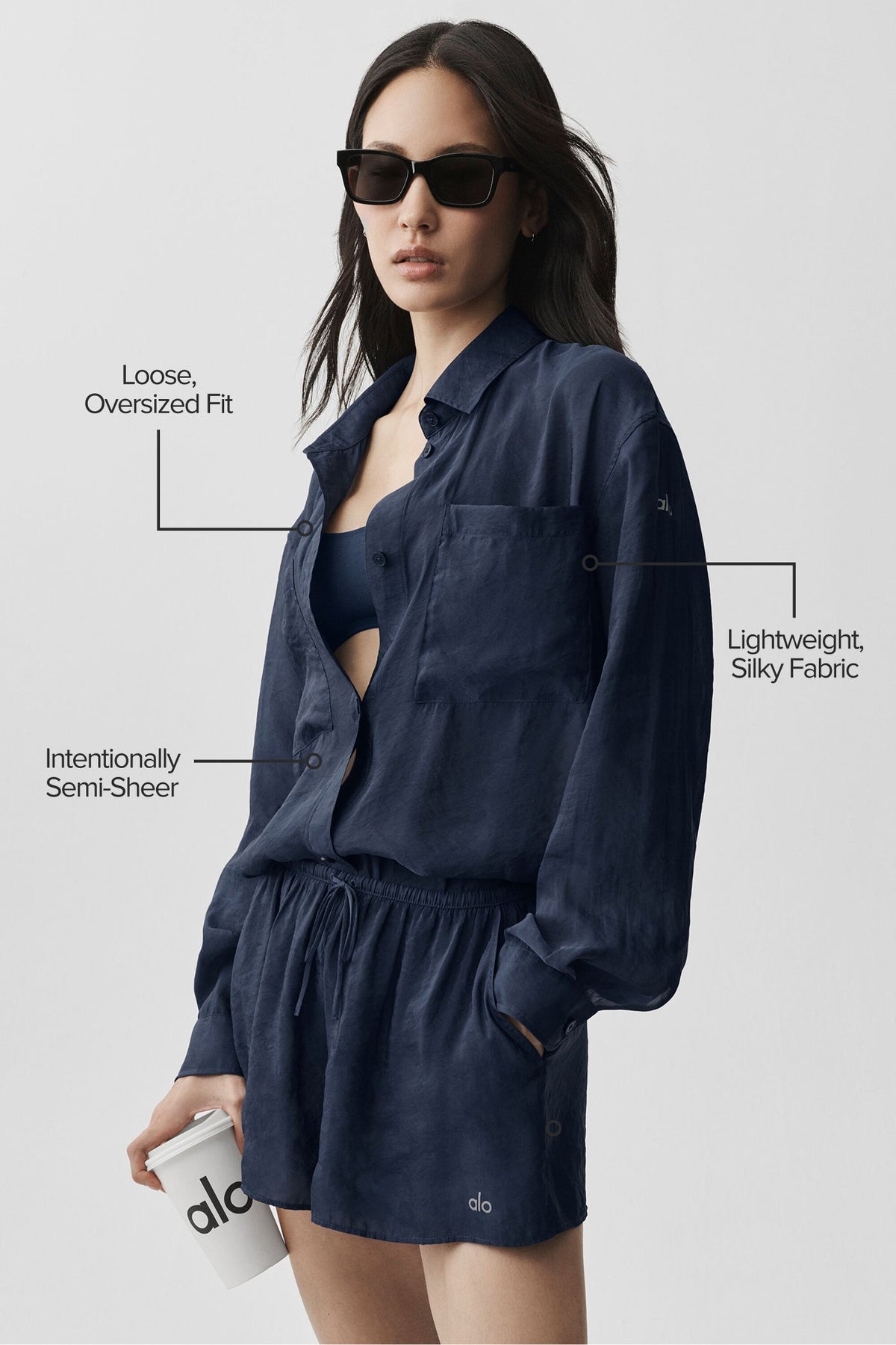 Chemise Manches Longues Semi-Transparente Golden Hour