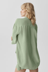 Semi-Sheer Golden Hour Button Down Long Sleeve