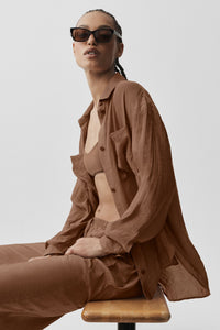 Chemise Manches Longues Semi-Transparente Golden Hour