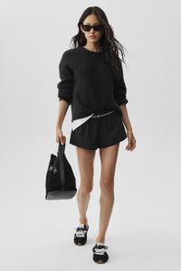 Wool Cashmere Ribbed Noble Crewneck Sweater