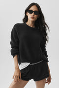 Wool Cashmere Ribbed Noble Crewneck Sweater