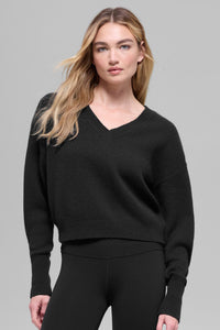 Pull Court Col V En Laine Et Cachemire New Class
