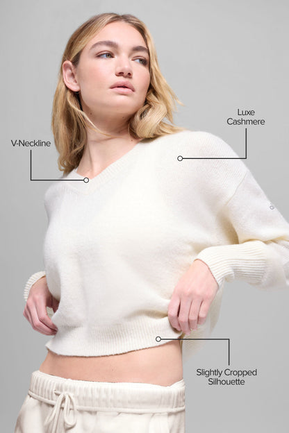 Pull Court Col V En Laine Et Cachemire New Class