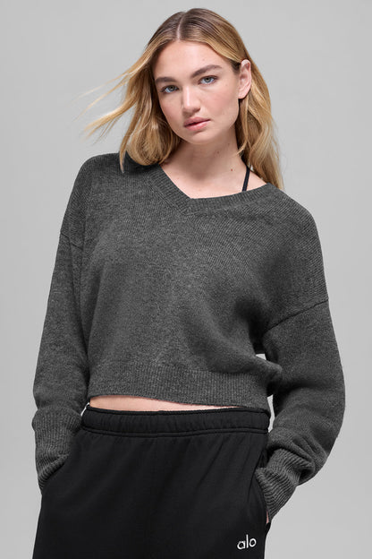 Pull Court Col V En Laine Et Cachemire New Class