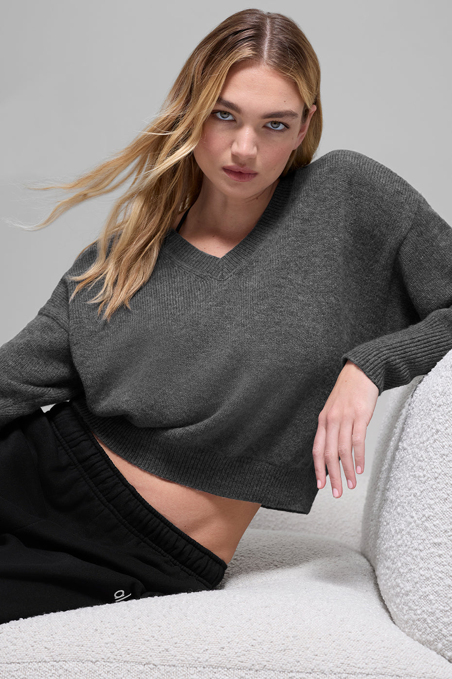 Pull Court Col V En Laine Et Cachemire New Class