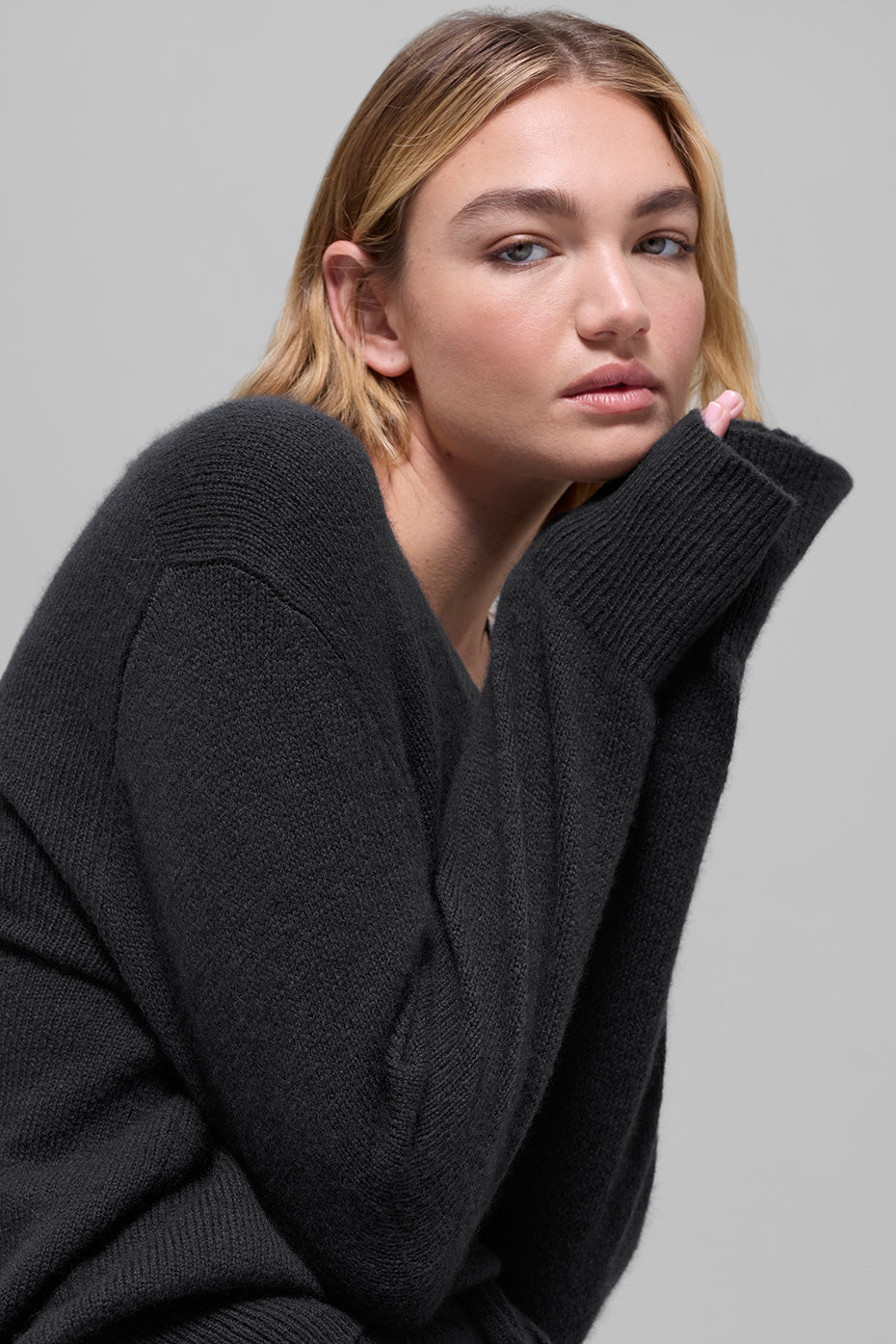 Pull Col V Oversize En Laine Et Cachemire New Class