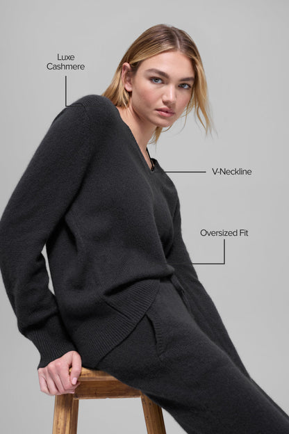 Pull Col V Oversize En Laine Et Cachemire New Class