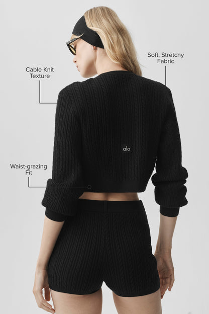 Mini Cable Sweater Cardigan
