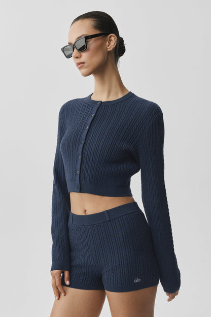 Mini Cable Sweater Cardigan