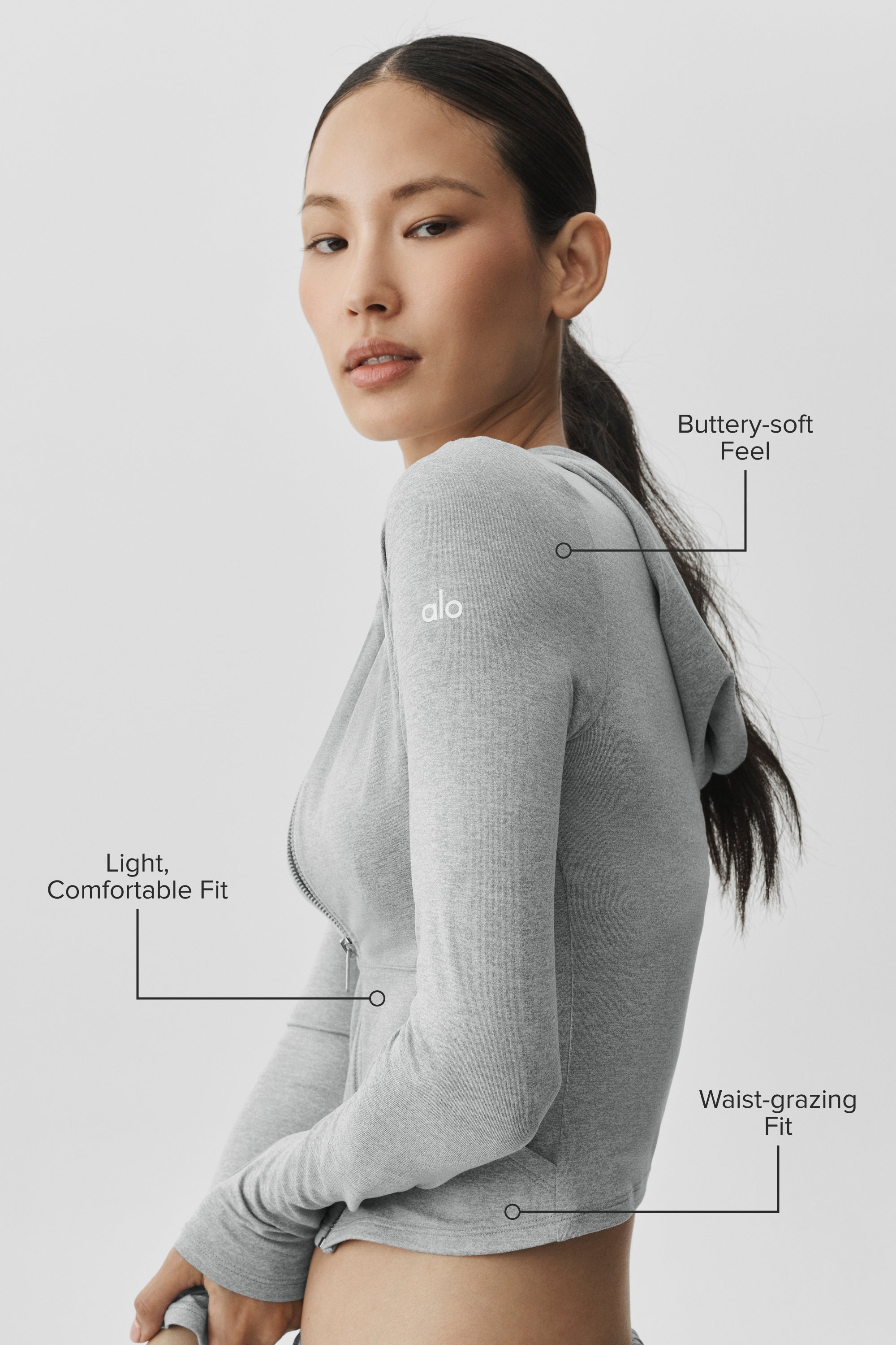Sweat À Capuche Ajusté Zippé Alosoft Finesse
