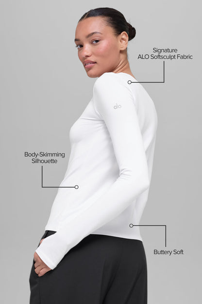 Haut Manches Longues Alosoft Finesse - Blanc