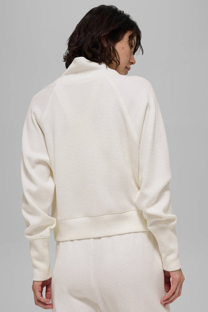 Waffle Weekend Escape Mock Neck Long Sleeve