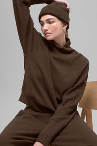 Waffle Weekend Escape Mock Neck Long Sleeve